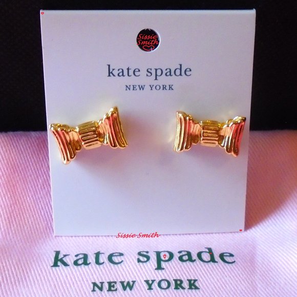 kate spade Jewelry - ♠️ Kate Spade ♠️️ "All Wrapped Up" Gold Bow Studs